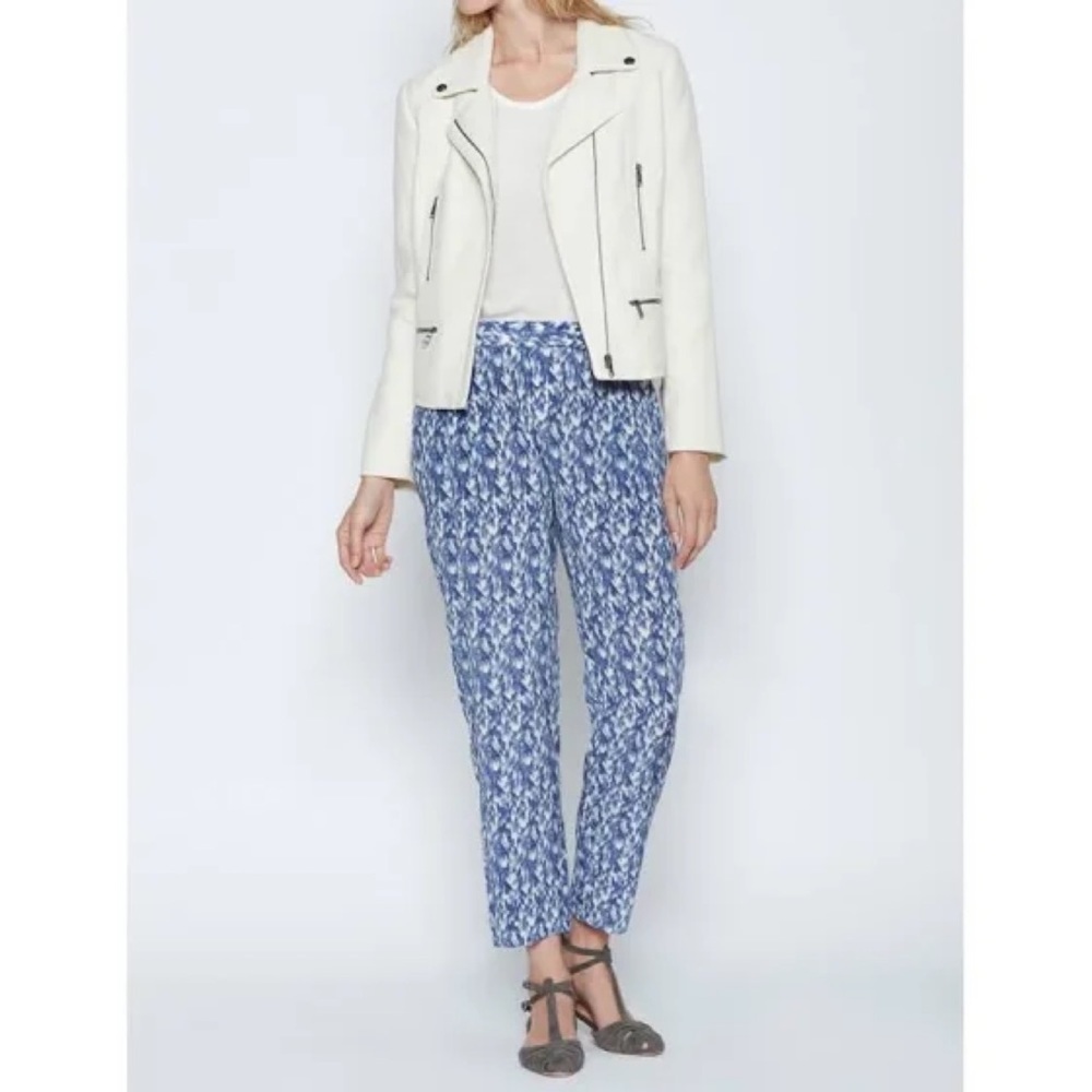 Joie| Blue Print Silk Flowy Pant| XS